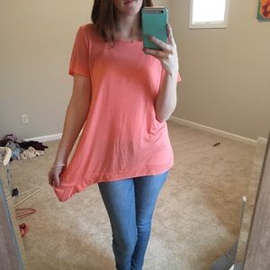 Coral waterfall hem top